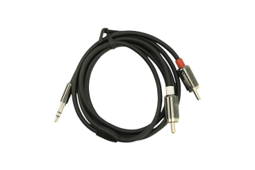 3.5mm Stereo Male Y-Cable, Oxygen-Free Copper, 1m, 2 RCA