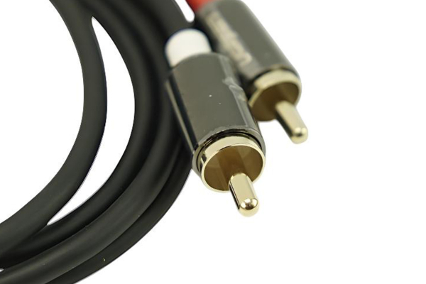 3.5mm Stereo Male Y-Cable, Oxygen-Free Copper, 1m, 2 RCA