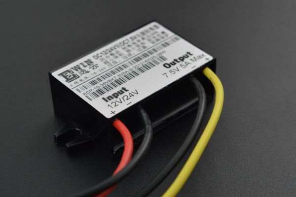 DC-DC Converter 38W, 7.5V@5A, Waterproof, 96% Efficiency