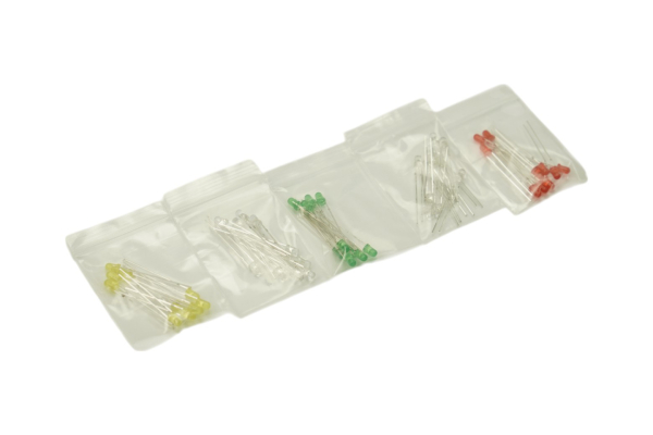 LED Pack 3mm (50 PCS) - 5 Colors, 1.8-2.2V, 20mA