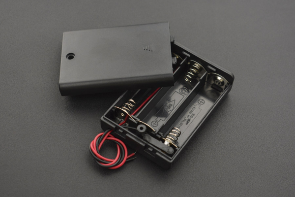 Battery Holder 3xAA, 4.5V Output, Cover & Switch