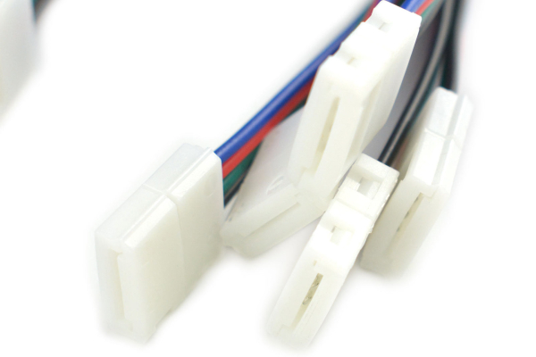 LED Strip Connector Cable 4-Pin, Snap-Down, No Soldering (5PCS)