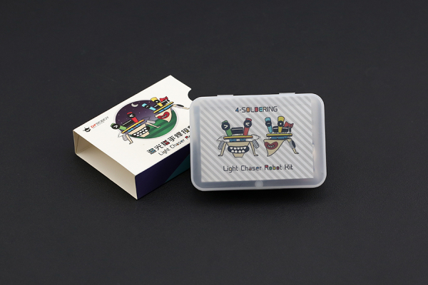 Soldering Light Chaser Beam Robot Kit, Glowing Eyes, No Programming