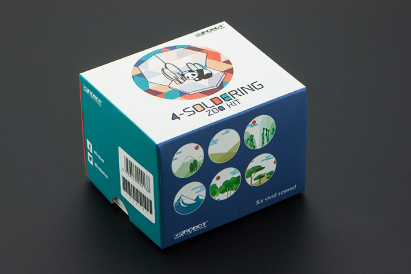 Zoo Animal Kit 4-Soldering, 6 Cute Animals, LEDs, Batteries