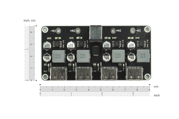 4-way Fast Charge Buck, kompatibel med Raspberry Pi 4B, Jetson Nano.