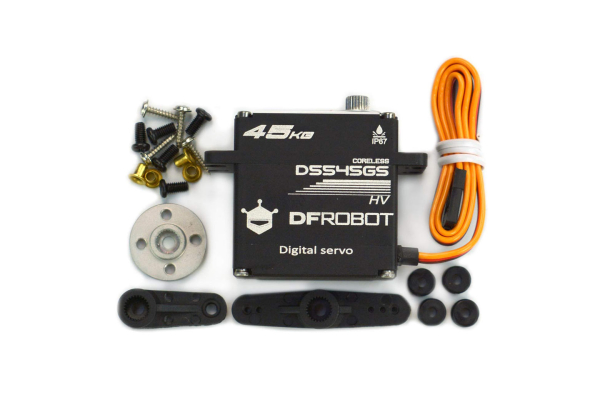 Servo, 45KG Torque Coreless Waterproof, IP67, All-Metal Gear, 180° Rotation