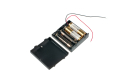 Battery Holder 4xAA, Cover, Switch, 5" Leads, Square Configuration