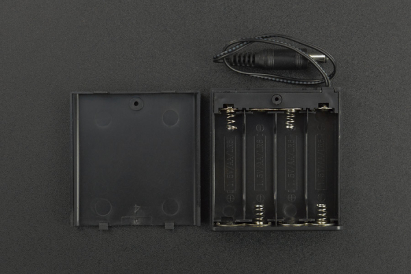 Battery Holder 4×AA, with Power Switch, DC2.1 Jack, Cover