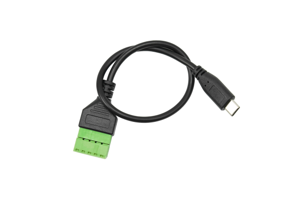 Power Cable, 5-Pin Type C Male to Solderless Terminal, 30cm, 5V 2A Output