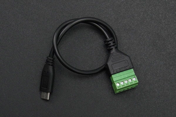 Power Cable, 5-Pin Type C Male to Solderless Terminal, 30cm, 5V 2A Output