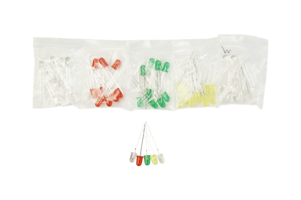 LED Pack 5mm (50 PCS) - 5 Colors, Ideal for Arduino Projects