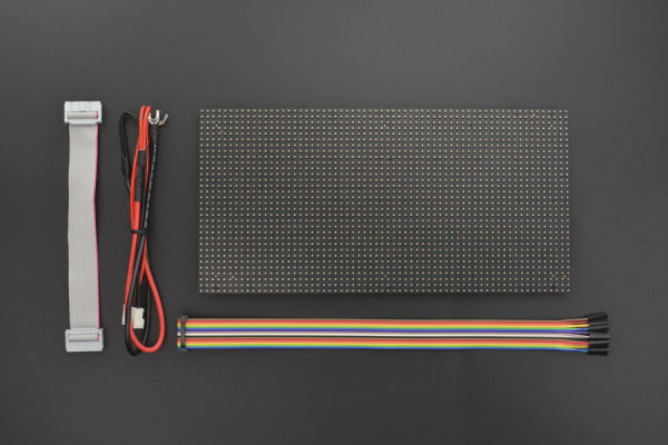 Flexible RGB LED Matrix, 64x32, 4mm Pitch, 256x128mm, 5V, 18W