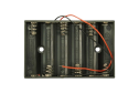 Battery Holder 6xAA, 7.2V/9V Output, 15mm Wires