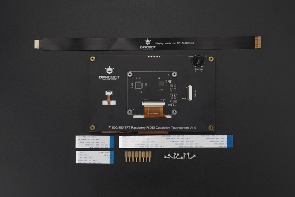 TFT DSI Capacitive Touchscreen, 7” 800x480, Compatible with Raspberry Pi 4B, 3B+, 3B