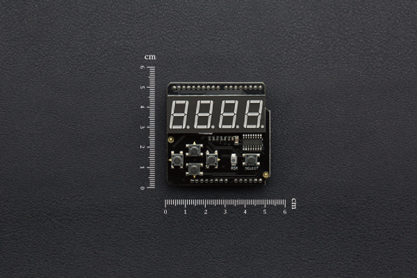 7 Segment LED Keypad Shield, 4 Digit, 5 Buttons, I2C, 5V