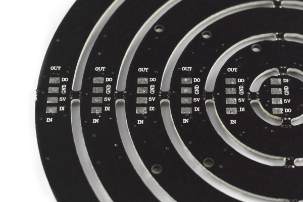 93 LEDs WS2812B RGB 6 Ring Lamp, Cuttable, Cascade Control