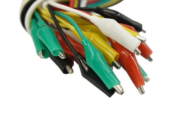 Alligator Clip Test Cables, 10 PCS, 22 Gauge, 30cm, Multi-Color