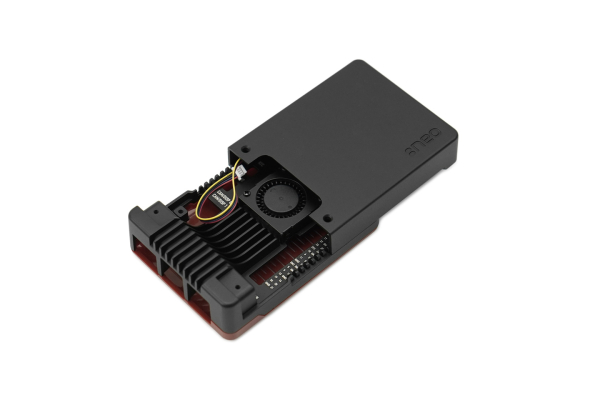 Aluminum Case NEO 5 BRED with Built-in Cooling Fan, Compatible with Raspberry Pi 5