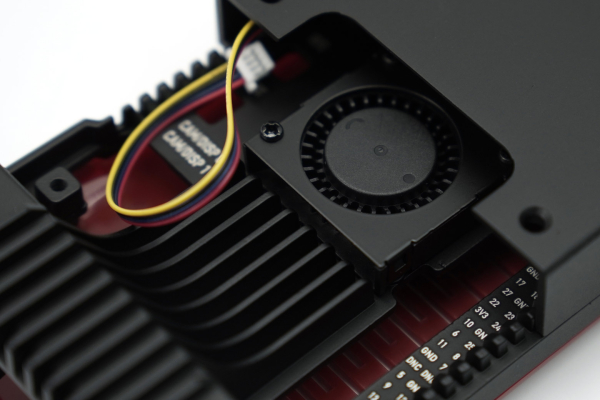 Aluminum Case NEO 5 BRED with Built-in Cooling Fan, Compatible with Raspberry Pi 5