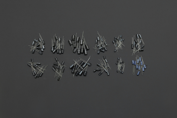 Aluminum Electrolytic Capacitor Pack, 100 PCS, 12 Sets, Various Voltages