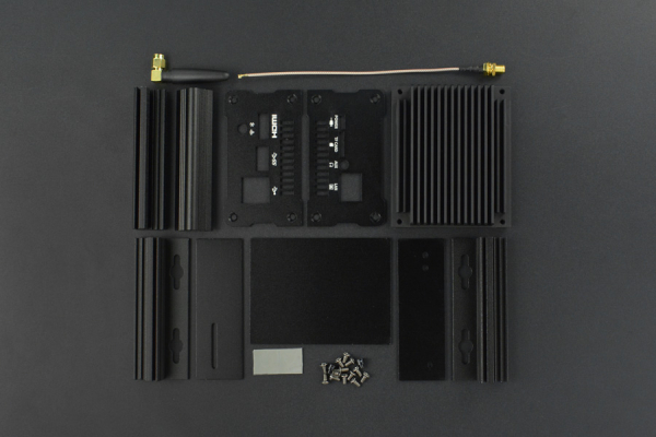 Aluminum Heatsink Case V1, All-Metal, Passive, Ext. Antenna, Wall-Mount