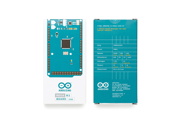 Arduino Mega 2560 Rev3, ATmega2560, 54 I/O, 16 Analog, 4 UARTs