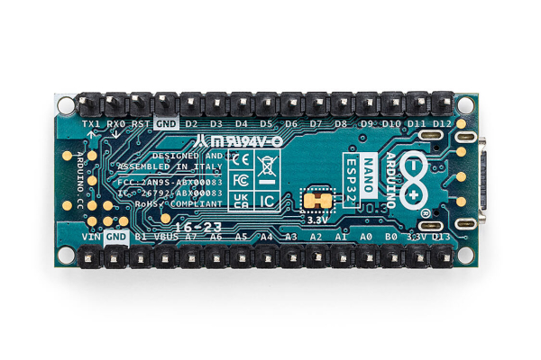 Arduino Nano ESP32 with headers, Wi-Fi, BT, MicroPython, USB-C