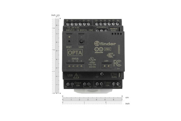 Arduino Opta Lite Micro PLC, Dual-core, 12-24VDC, 8 I/O, 4 Relays