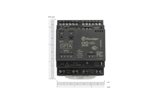 Arduino Opta WiFi Micro PLC, Ethernet and USB-C ports, RS485, WiFi/Bluetooth LE