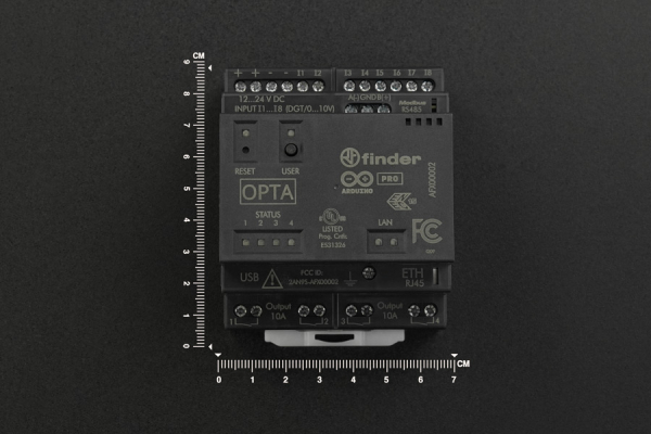 Arduino Opta WiFi Micro PLC, Ethernet and USB-C ports, RS485, WiFi/Bluetooth LE
