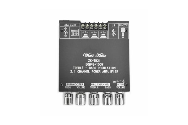 Bluetooth Amplifier-50W+100W, Bass Treble, Bluetooth 5.0, 12-24V