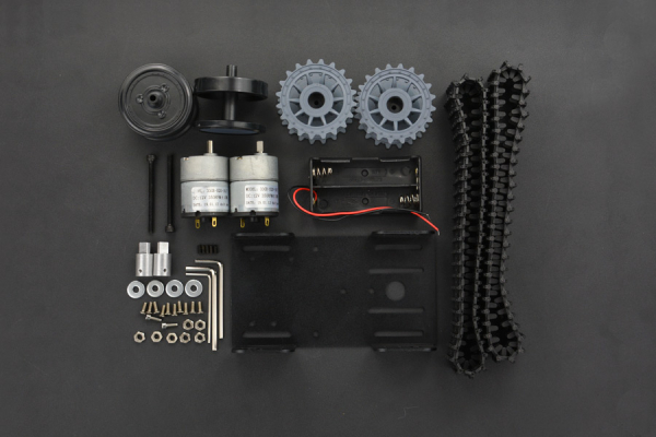 Tracked Robot Chassis Black Gladiator, Aluminium, High Power Motors