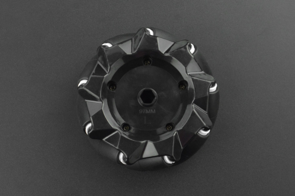 Mecanum Wheel Black (97mm) - Left, 9 Rollers, 15kg Load