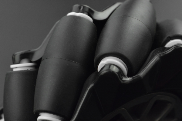 Mecanum Wheel Black (97mm) - Left, 9 Rollers, 15kg Load