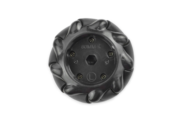 Mecanum Wheel 60mm, Black, with Motor Shaft Coupling, Left
