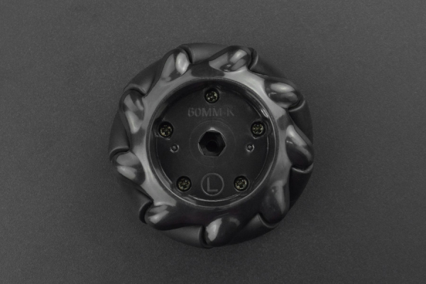 Mecanum Wheel 60mm, Black, with Motor Shaft Coupling, Left