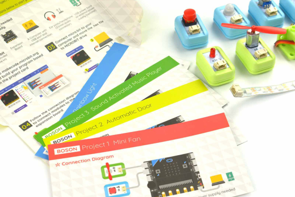 Boson Starter Kit for micro:bit, 8 Modules, Sound/Light/Motion Interaction