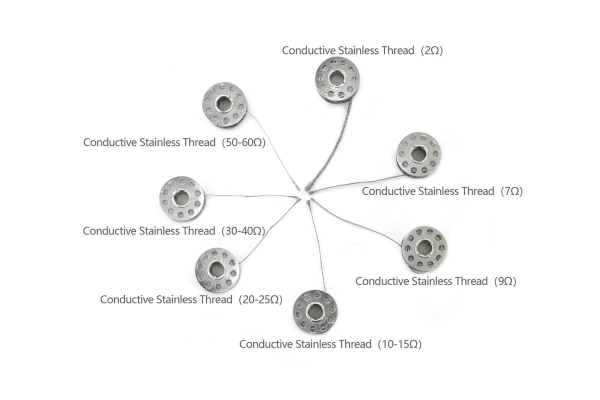 Conductive Stainless Thread, 2Ω, 0.96mm, 650C Resistant