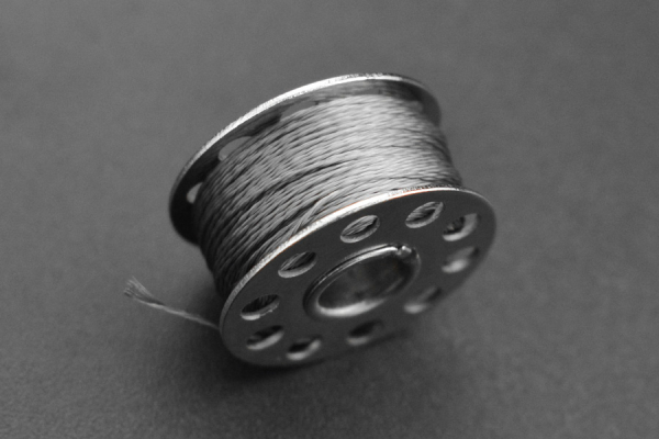 Conductive Stainless Thread, 20-25Ω, 0.33mm, 15m, 650C Resistant