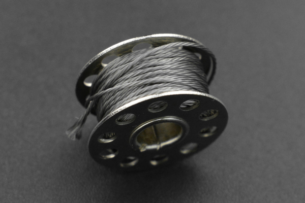 Conductive Stainless Thread, 7Ω, 0.5mm, 5m, High Temp