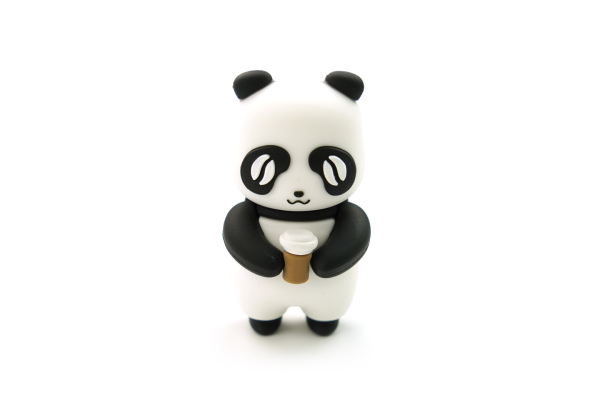 Silicone USB 3.0 Flash Drive, Model: Holding Coffee, 64GB, Cute LattePanda