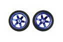 Rubber Wheel Pair D65mm - Blue, 26mm Width, Soft Tread