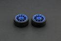 Rubber Wheel Pair D65mm - Blue, 26mm Width, Soft Tread