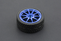 Rubber Wheel Pair D65mm - Blue, 26mm Width, Soft Tread