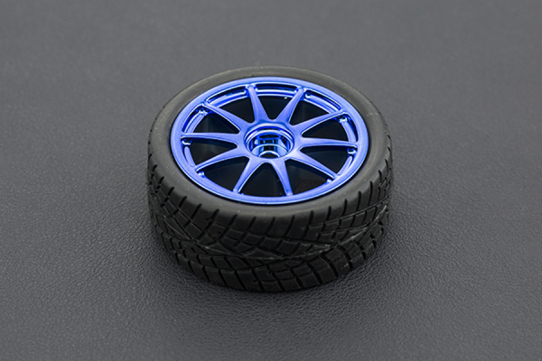 Rubber Wheel Pair D65mm - Blue, 26mm Width, Soft Tread