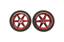 Rubber Wheel Pair D65mm - Red, 26mm Width, Fits 2WD/4WD