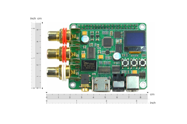 DAC Audio Decoder Board, Raspberry Pi 3B+/4B, 384K/32Bit, I2S/DSD/Coaxial