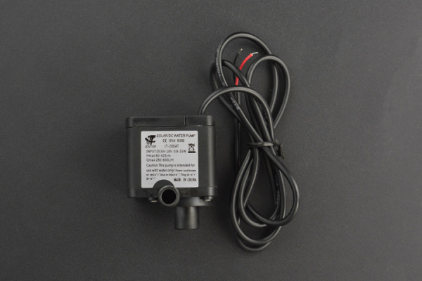 DC Mini Immersible Water Pump, 6V~18V, 280-500L/H, <40db