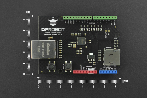 DFRduino Ethernet Shield V3.0 W5100S, Support Mega and Micro SD