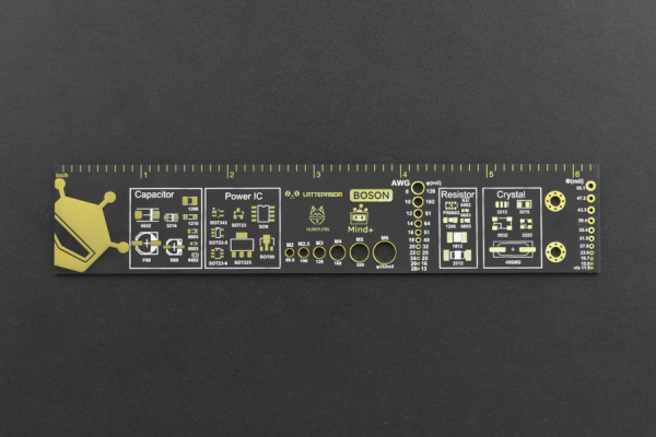 PCB Engineering Ruler - Mini, DFRobot, 6.3", Precise Scale, Fiber Material
